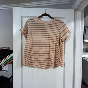 Pink and brown striped tshirt